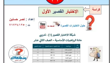 اختبار-قصير-الرياضيات-الأساسية-الصف-الثاني-عشر-فصل-ثاني