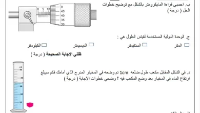 اختبار-قصير-الفيزياء-للصف-التاسع-الفصل-الأول-PDF
