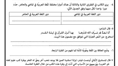 اختبار-نهائي-عربي-للصف-الحادي-عشر-الفصل-الاول