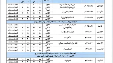 جدول-امتحان-دبلوم-التعليم-العام-الدور-الثاني-للعام-2024-2025