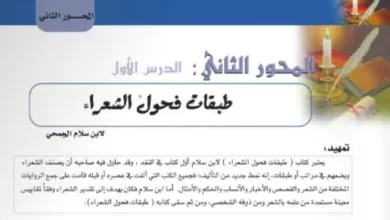 شرح-درس-طبقات-فحول-الشعراء-للصف-الحادي-عشر