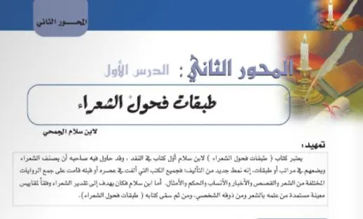 شرح-درس-طبقات-فحول-الشعراء-للصف-الحادي-عشر