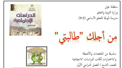 ملخص-الدراسات-الاجتماعية-للصف-التاسع-الفصل-الأول-PDF