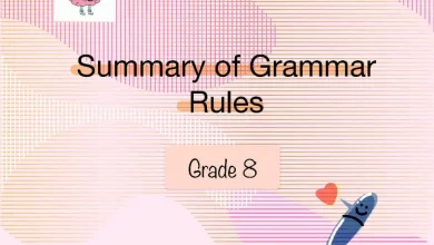 ملخص-القواعد-النحوية-Summary-of-Grammar-Rules-للصف-الثامن