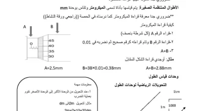 ملخص-وحدة-الطول-والزمن-فيزياء-صف-تاسع