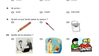 نماذج-اختبارات-الفرنسية-للصف-الحادي-عشر-الفصل-الأول