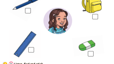حل-درس-My-school-bag-كتاب-الإنجليزية-ACTIVITY-BOOK-الصف-الأول-الفصل-الأول