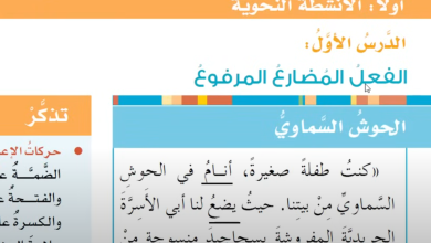 شرح-درس-الفعل-المضارع-المرفوع-للصف-السابع